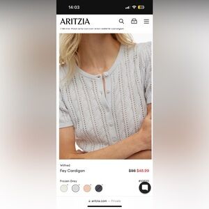 Aritzia Wilfred Fey Cardigan in Rose size S